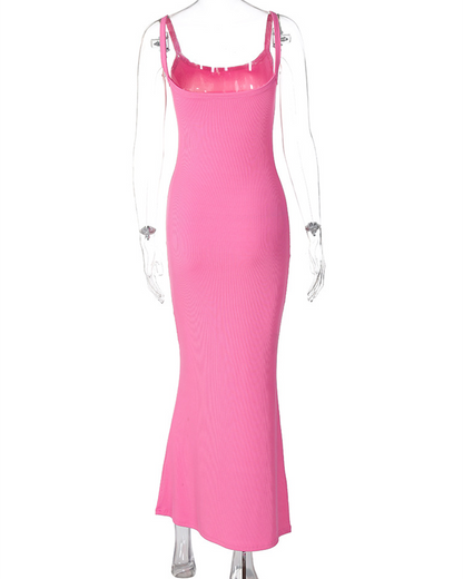 U-neck Sleeveless Slim High Waist Dress