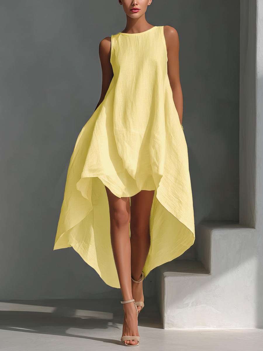 Liora | Linen Sleeveless Midi Dress