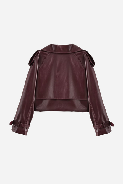 Dana Faux Leather Cropped Jacket