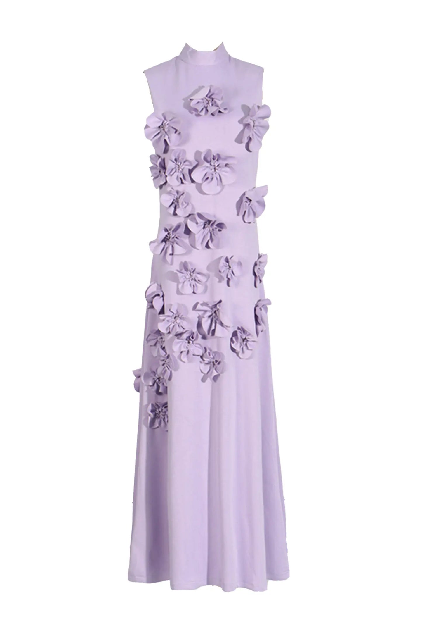 Onions Purple Rose Flower Maxi Dress
