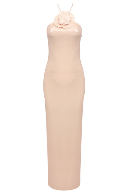 Virginia Floral Applique Sequin Maxi Dress