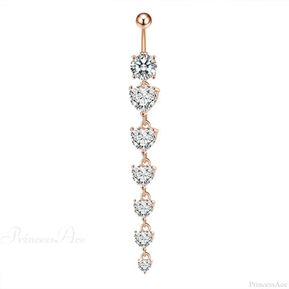 7 Cardiac Gems Dangle Gothic Belly Ring