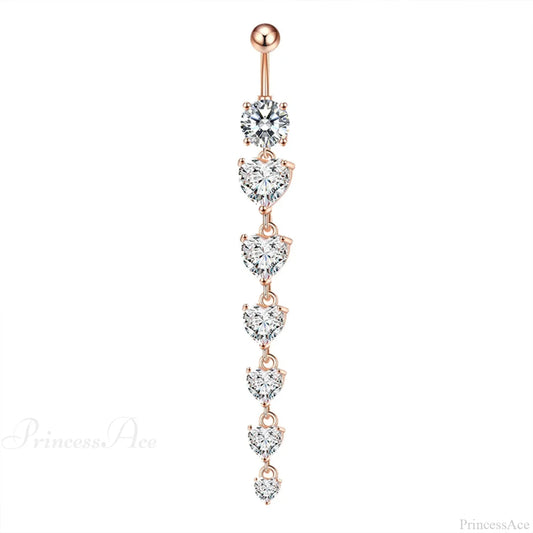 7 Cardiac Gems Dangle Gothic Belly Ring