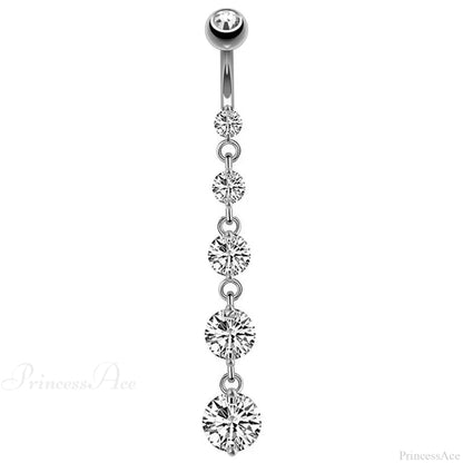 7 Cardiac Gems Extended Gothic Belly Ring