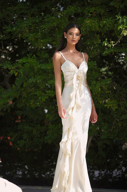 Floral Satin Slip Maxi Dress