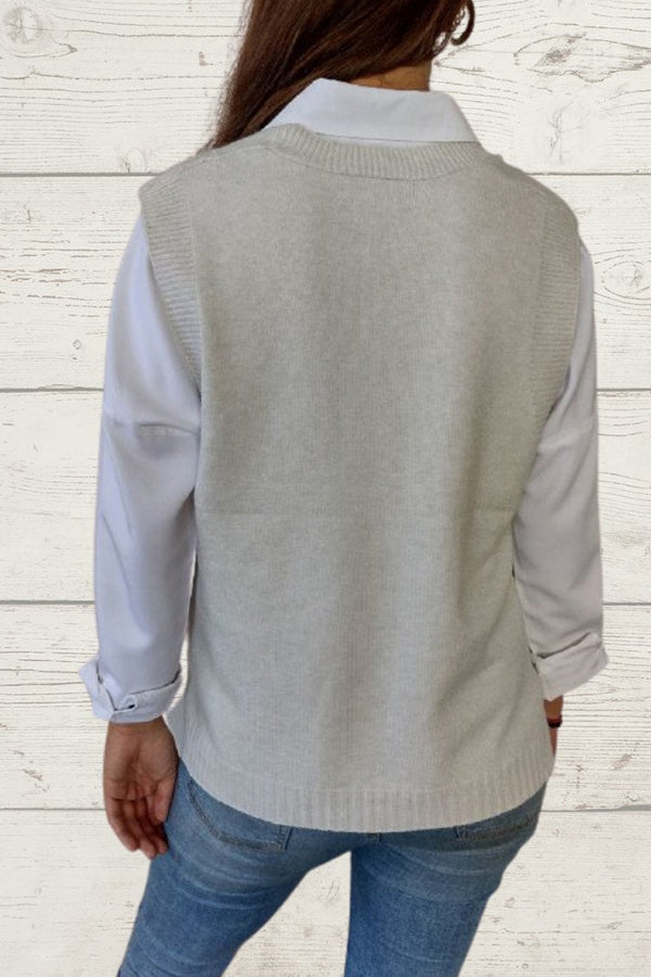 braided sleeveless sweater