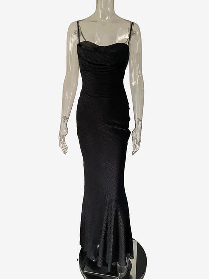 Cowl Neck Animal Pattern Fishtail Maxi Cami Dress For Women 2026