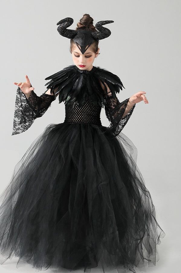 Maleficent Style Kid Halloween Costume