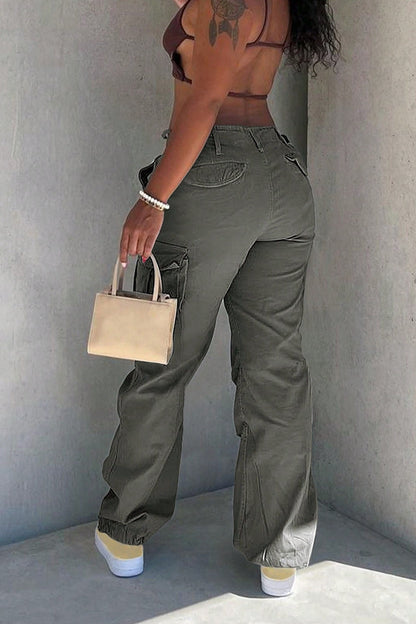 Summer Slim Fit Straight Leg Cargo Pant