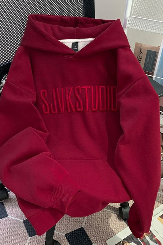 Oversized Casual Print Hoodie