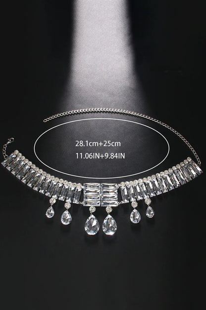 Multi Layer Geometric Crystal Necklace