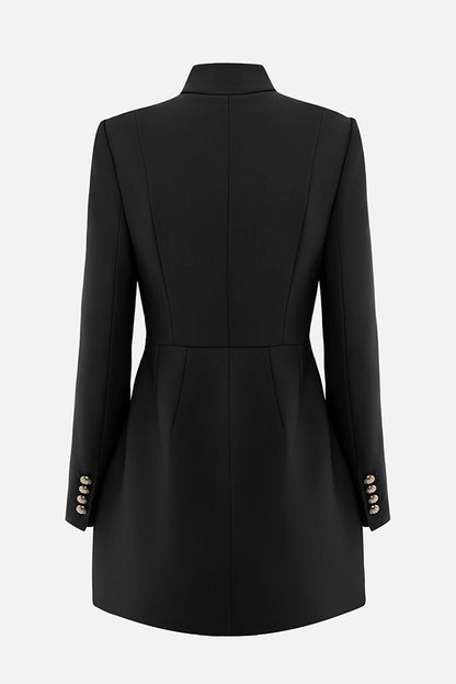 Elegant Long-sleeved Hollowed-out Button-down Slim-fit Mini Dress