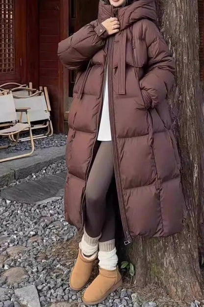 Trendy Long Hooded Puffer Jacket
