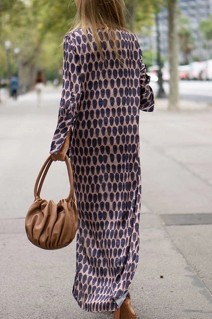 Women Casual Oval Print Dress