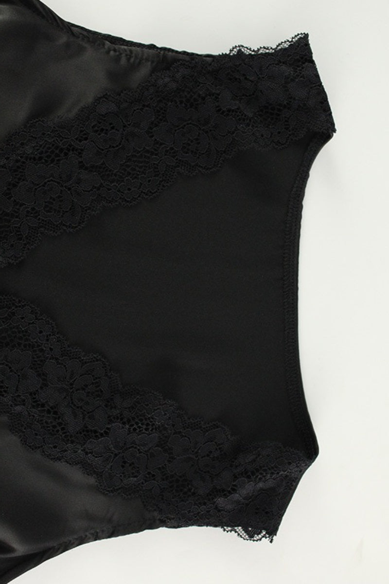 Lace Trim V Neck Cami Top Floor Length Skirt Set