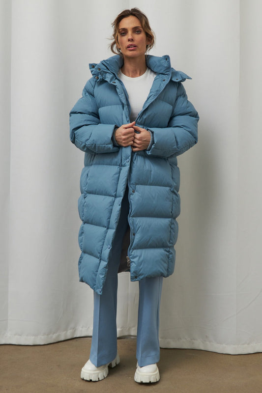 Extra Long Hooded Puffer Jacket