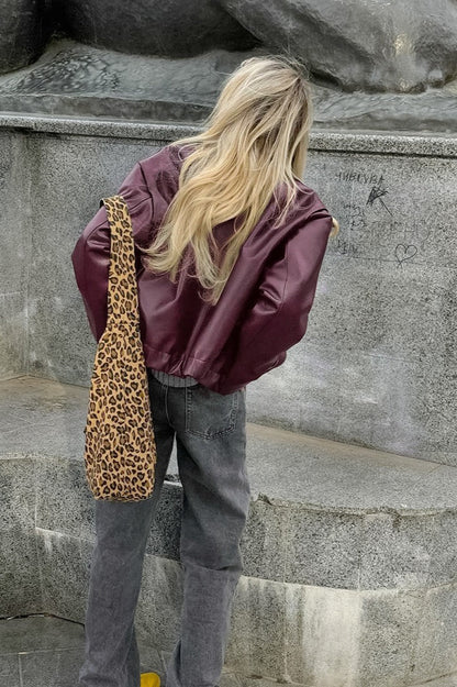 Matte Burgundy Leather Jacket