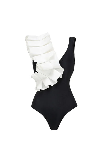 Elegant Polka Dot One-Piece Swimsuit