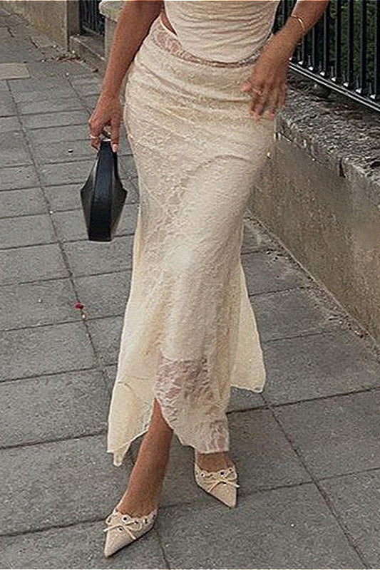 Low Rise Ruched Mermaid Skirt