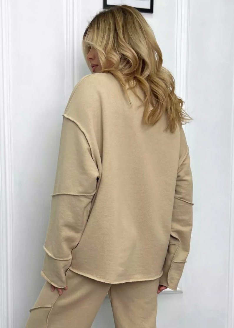 Effortless Street - Raw Edge Sweater Set