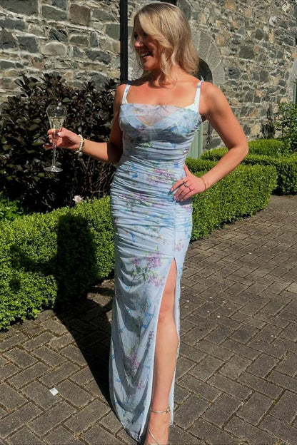 Floral Spaghetti Strap Slim Fit Maxi Dress