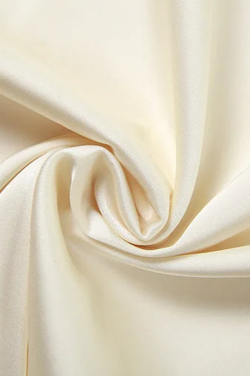 Asymmetric Off Shoulder Cowl Neck Ruched Satin Column Maxi Dress