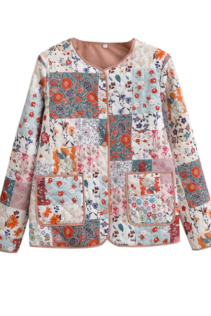 Printed Cotton Jacket + Vest + Skirt Set