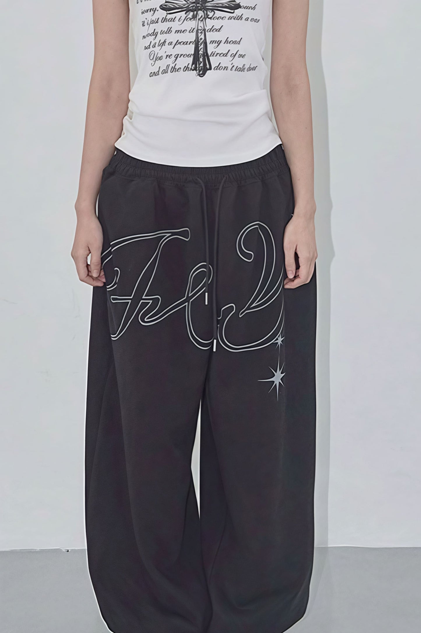 Vintage Hip Hop Graphic Baggy Straight Pants
