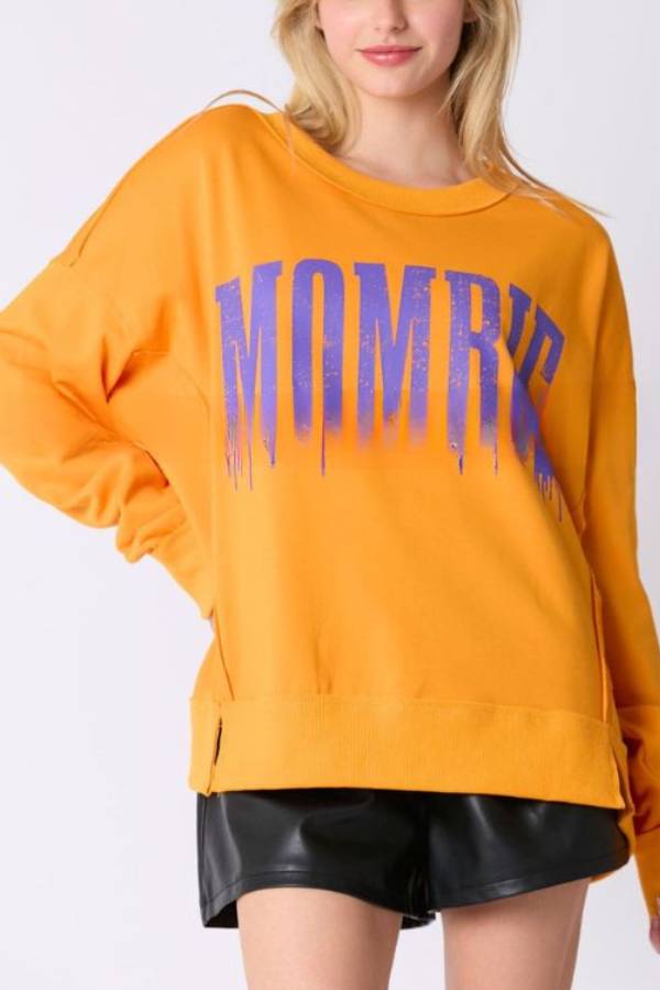 Halloween Letter Printed Top Loose Casual Sweatshirt