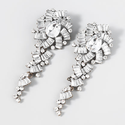 Retro Alloy Acrylic Flower Long Earrings