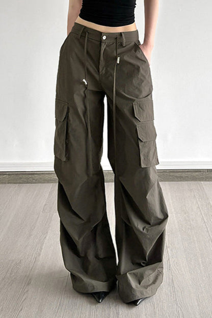 Vintage Street-Style Loose-Fit Cargo Pant