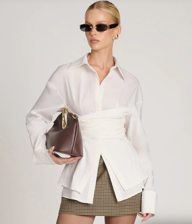 The Vivienne — Draped Waist Shirt