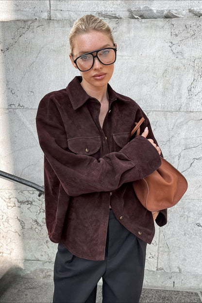 Vintage Loose Fit Suede Jacket