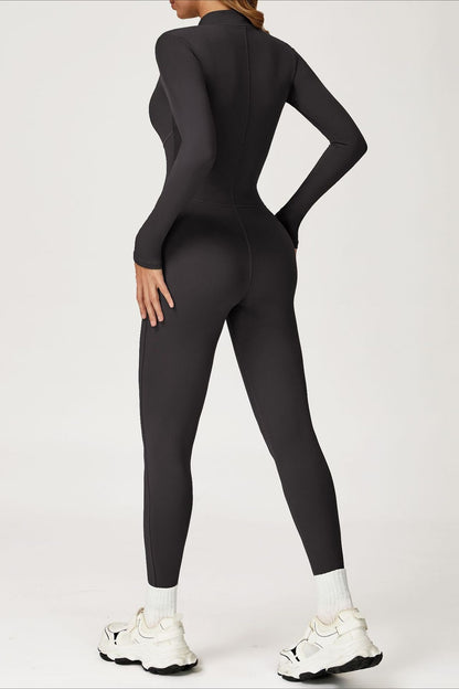 Fleece Lined Slim Thermal Yoga Workout Jumpsuit
