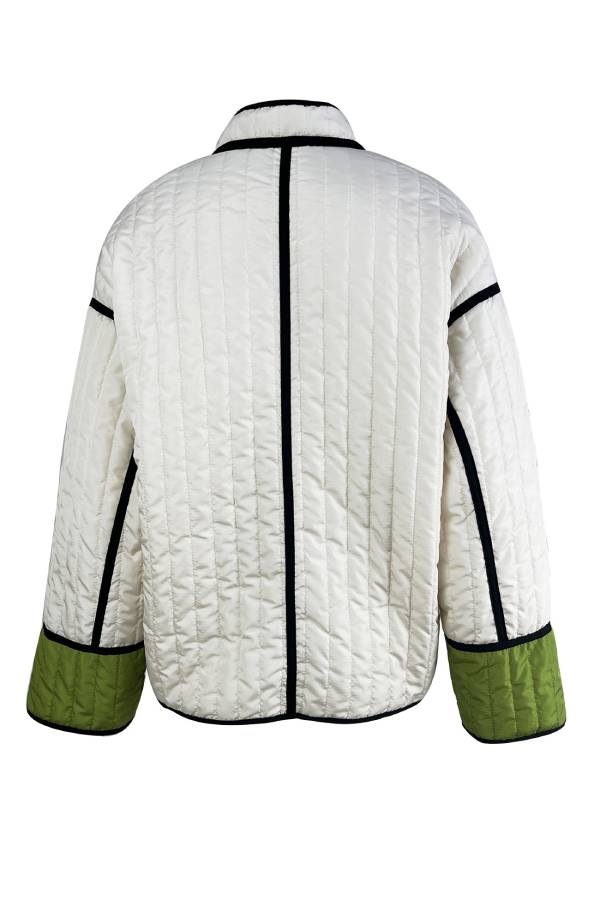 Fashionable Contrasting Color Cotton Coat