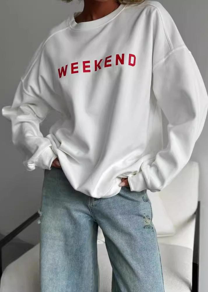 Weekend Vibes - Printed Cozy Sweatshirt