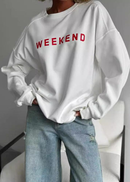 Weekend Vibes - Printed Cozy Sweatshirt