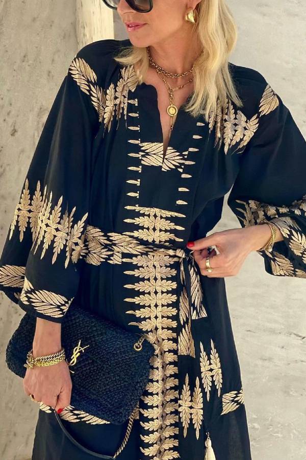 Midnight Boho Bliss  Dream Midi Dress