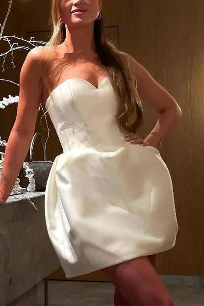Sweetheart Neck Strapless Mini Party Dress