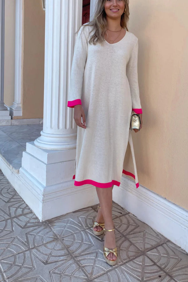 Knitted dress with cuffs combination