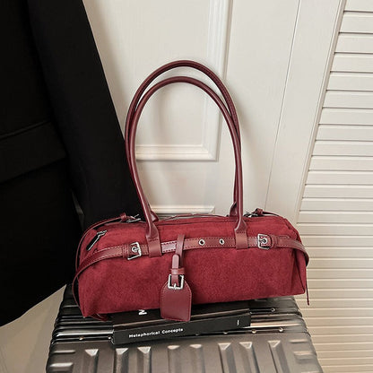 Stylish Long Lock Solid Color Elegant Shape Underarm Bag