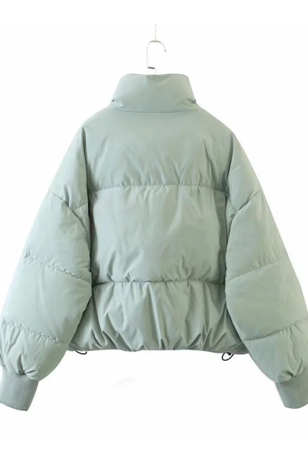 Stand Collar Zipper Pocket Thick Warm Cotton Jacket