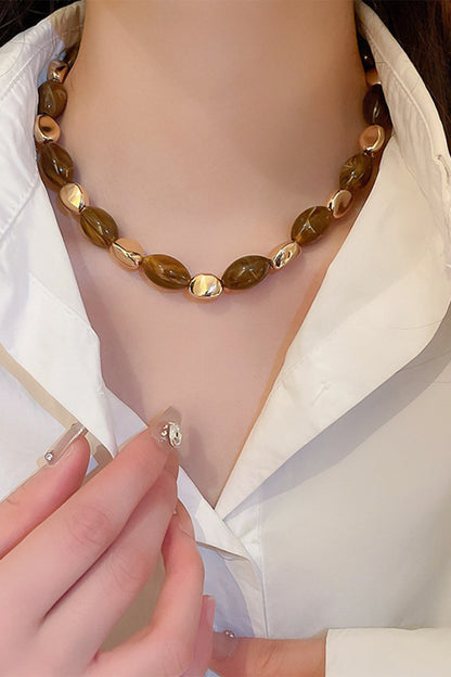 Geometric Bead Accent Necklace