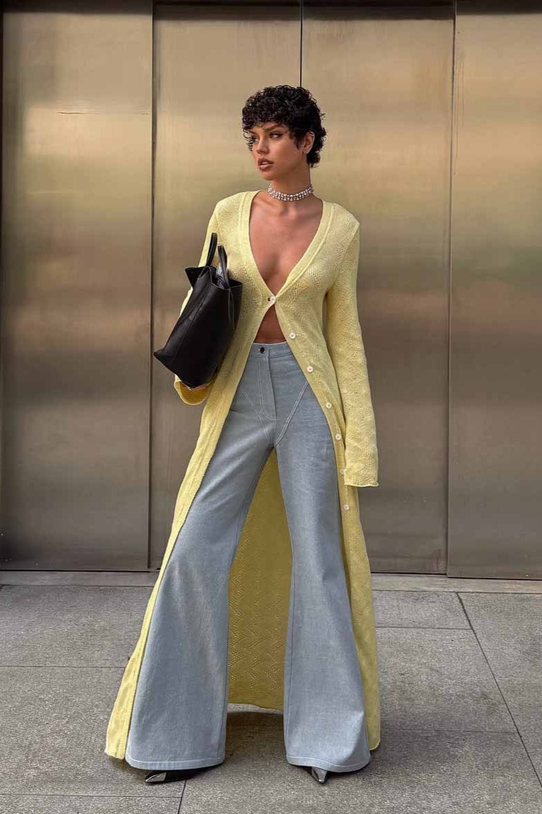 Lazy-Style Christmas Printed Loose Knit Cardigan