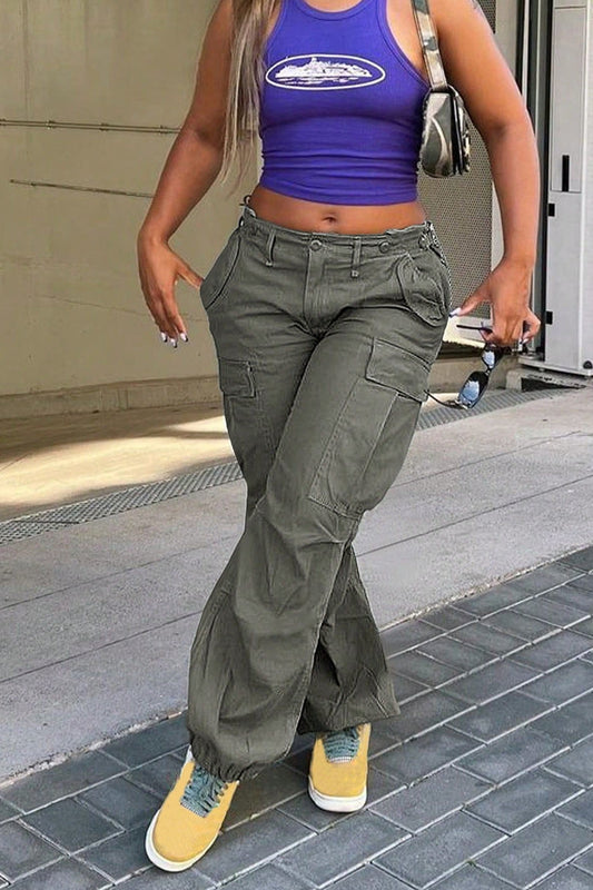 Summer Slim Fit Straight Leg Cargo Pant