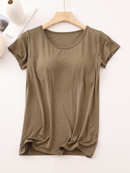 Modal Built-In Padding Short Sleeve