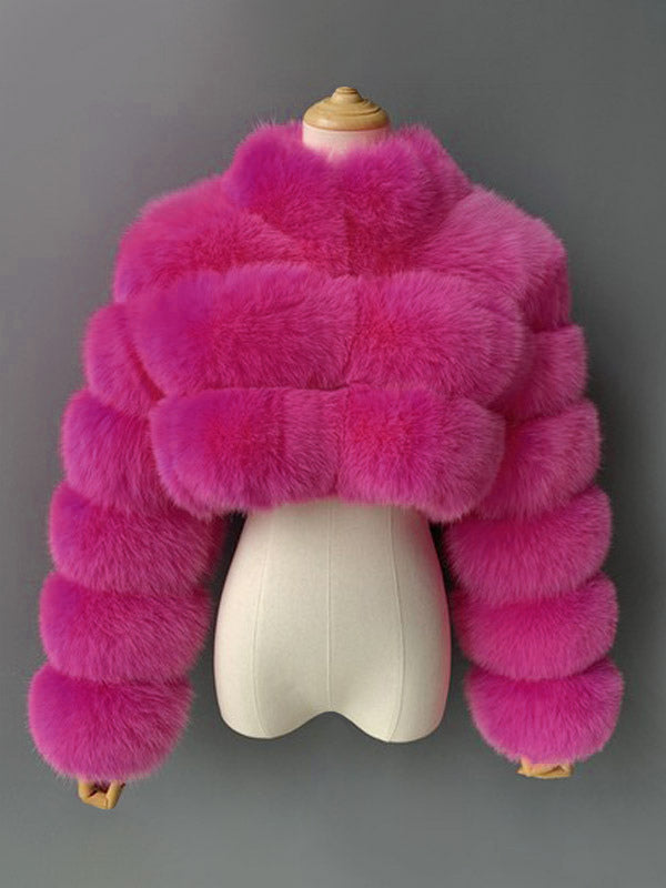 Faux Fur Coats Eco-friendly Winter Plush Cropped Jacket For Women 2026