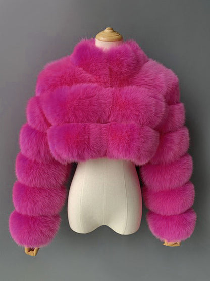 Faux Fur Coats Eco-friendly Winter Plush Cropped Jacket For Women 2026