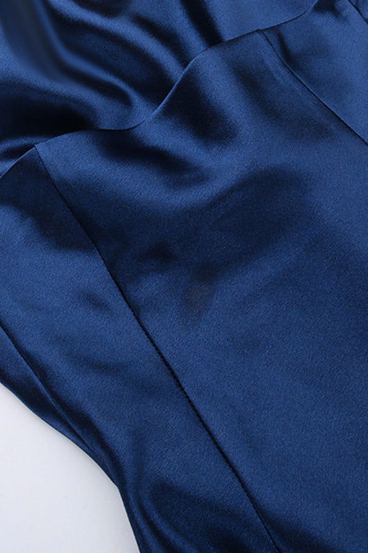 Backless Satin Bodycon Maxi Dress