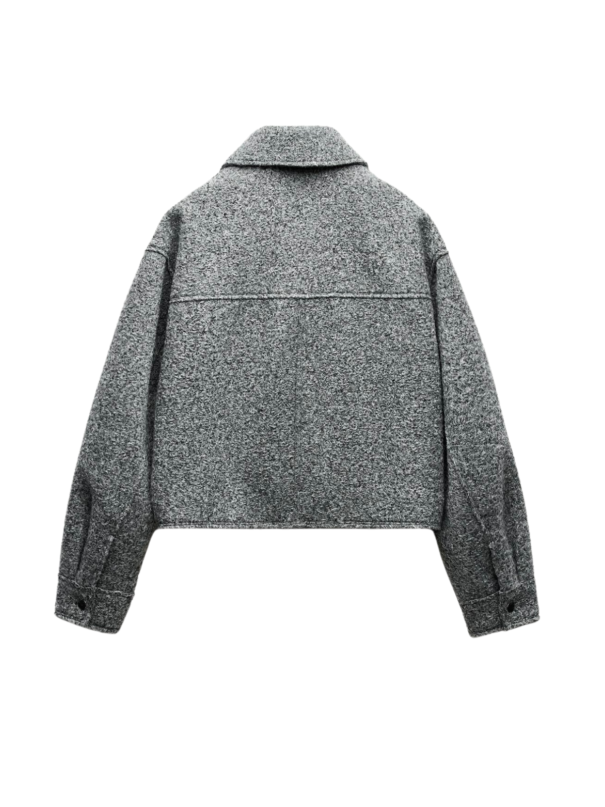 Casual Style Bouclé Grey Jacket